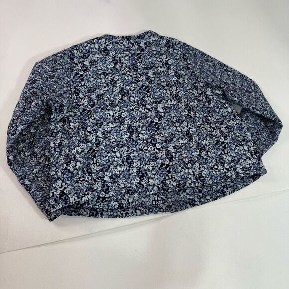 J Jill Jacket Womens 2X Blue Quilted Floral Button Up Granny Boho Long Sleeve - Picture 13 of 13